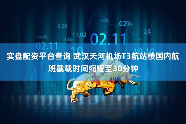 实盘配资平台查询 武汉天河机场T3航站楼国内航班截载时间缩短至30分钟